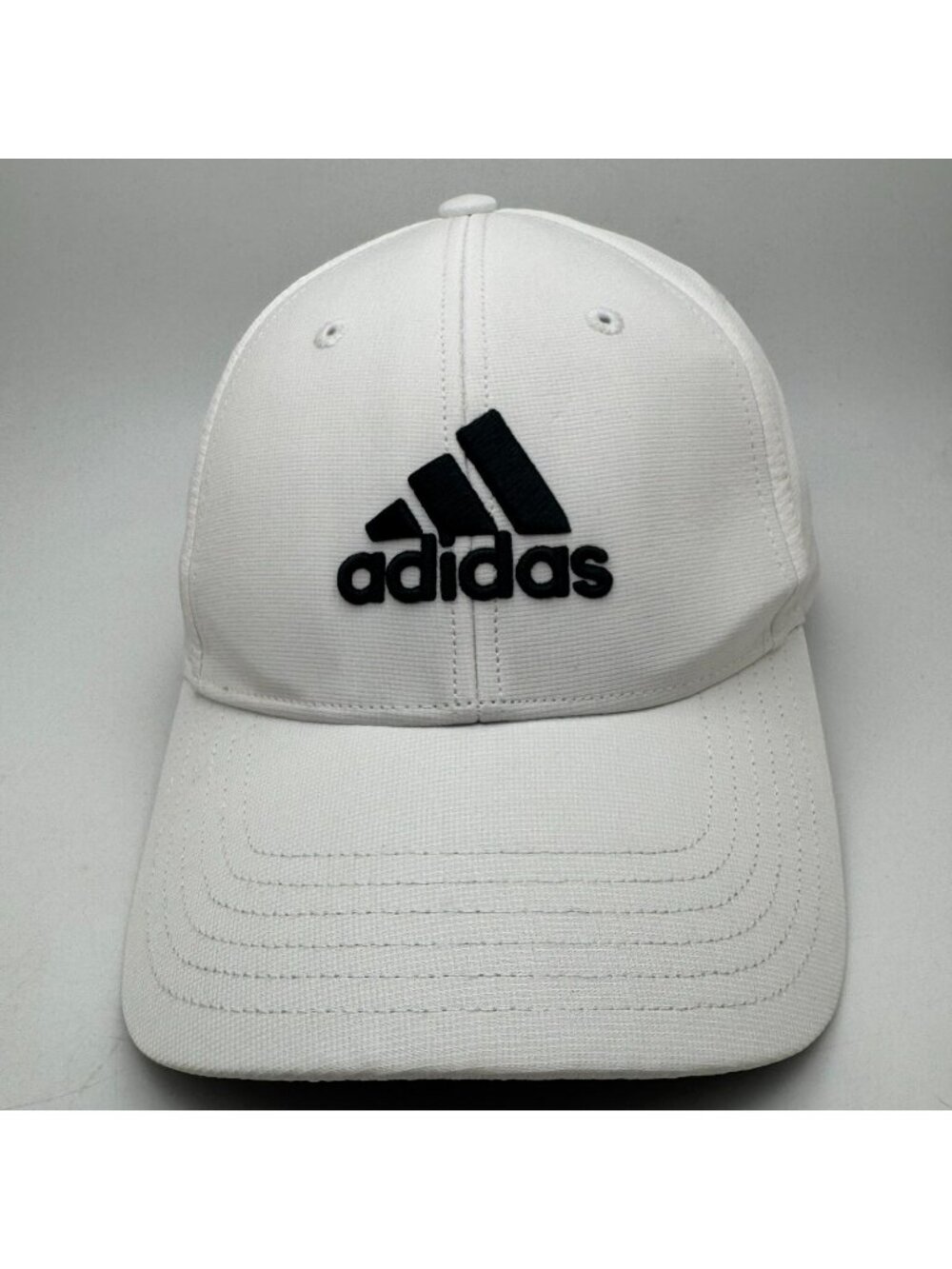 Adidas Performance Hat Cap White Black Logo Adjustable Golf Running Lightweight